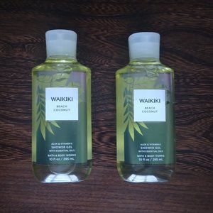 NWT 2 Bottles of Bath & Body Works Waikiki Beach Coconut Shower Gel